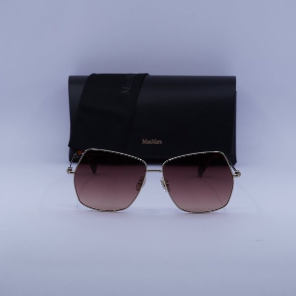 MaxMara MM0035-H 30F Geometric Sunglasses - Gold/Brown - Picture 3 of 11